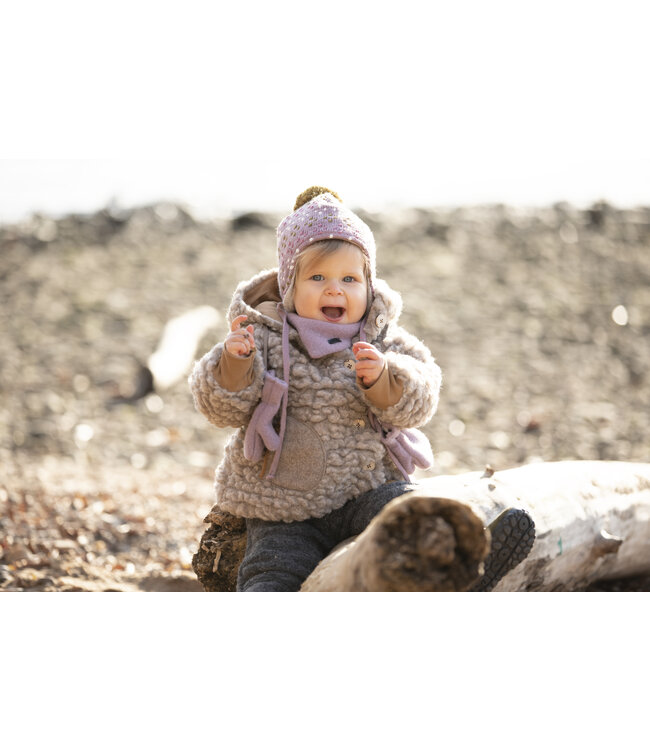 Pure Pure (Pure Pure by Bauer) Baby Bindemütze Wolle Seide mauve