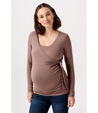 Noppies Umstandspullover - Stillpullover Elin - deep taupe