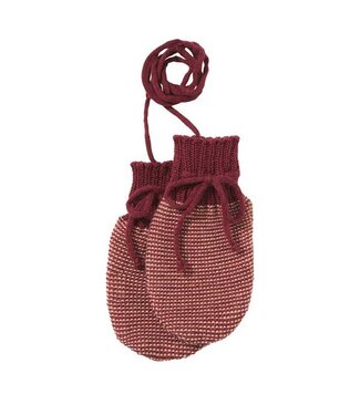 Disana disana Strick-Handschuhe / Fäustel cassis/rosé Merinowolle