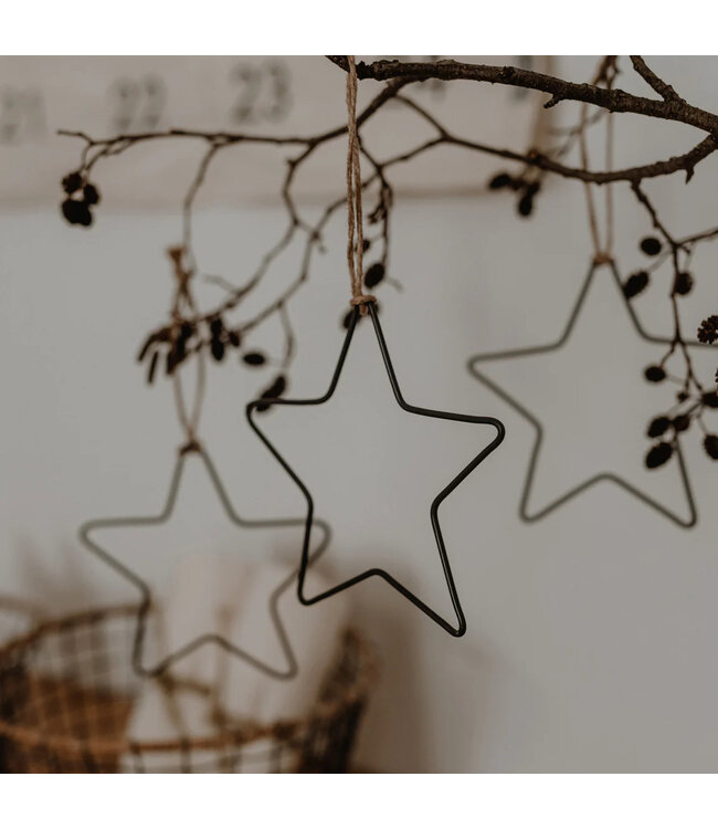 Eulenschnitt Metallanhänger Stern 6er Set