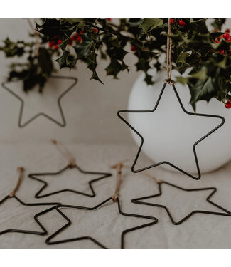 Eulenschnitt Metallanhänger Stern 6er Set