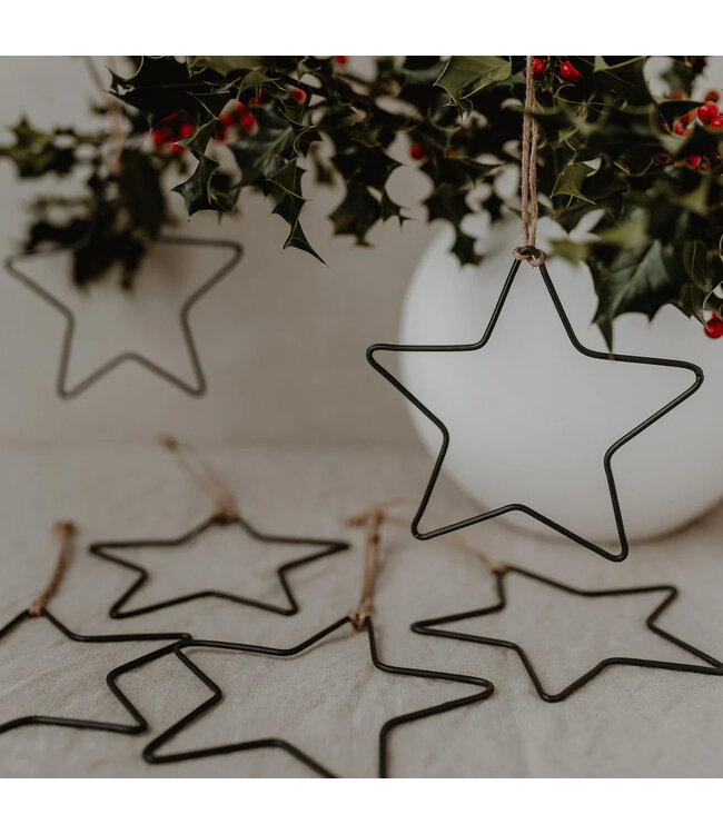 Eulenschnitt Metallanhänger Stern 6er Set