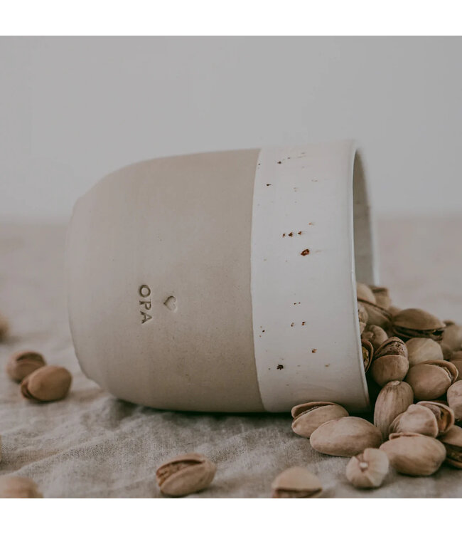 Eulenschnitt Becher Opa Steingut spülmaschinenfest