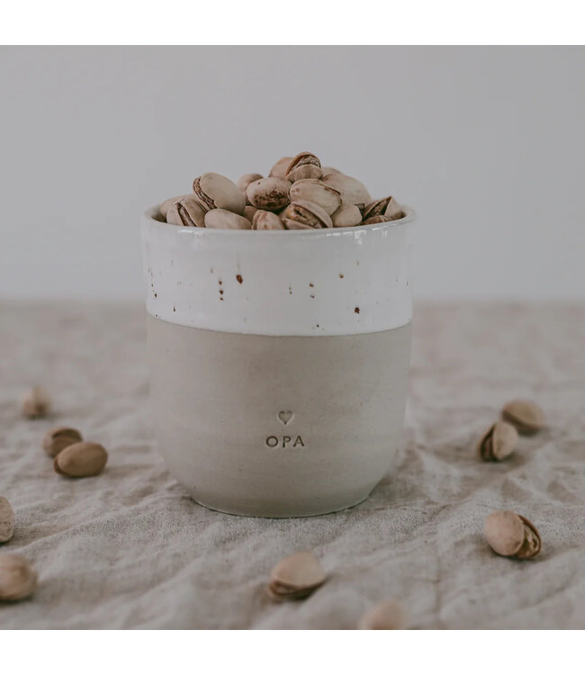 Eulenschnitt Becher Opa Steingut spülmaschinenfest