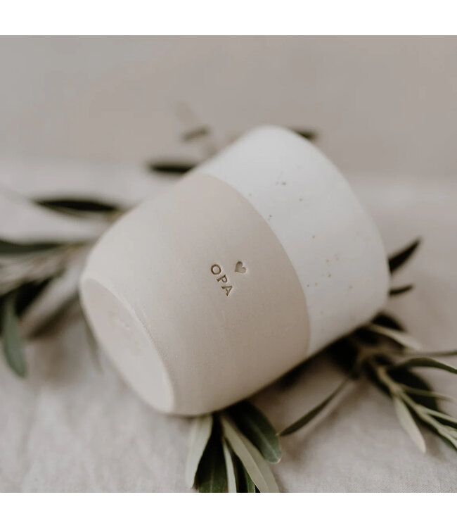 Eulenschnitt Becher Opa Steingut spülmaschinenfest