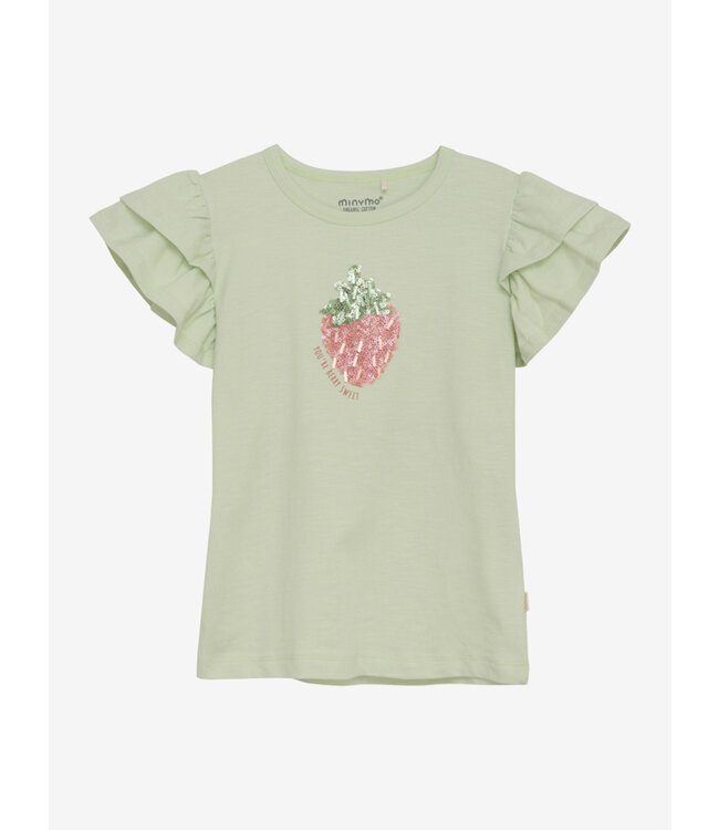 Minymo Shirt kurzarm Erdbeere Pailetten seacrest