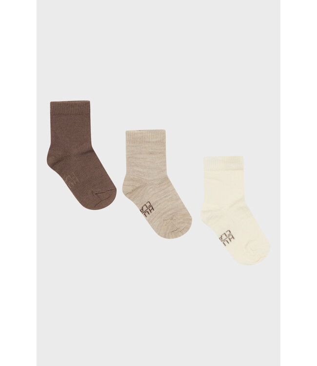 Hust and Claire Socken Foty 3er Pack Doubleface Wolle/Bambus biscuit melange
