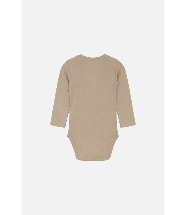 Hust and Claire Body langarm - Bambusviskose/Baumwolle Pointelle mocha