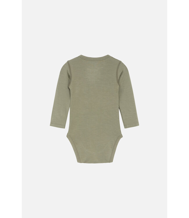 Hust and Claire Buller Body langarm uni Bambusviskose khaki