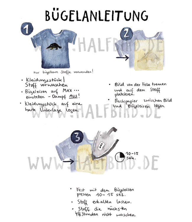 Halfbird  Bügelbild Zahl 1 | Eins