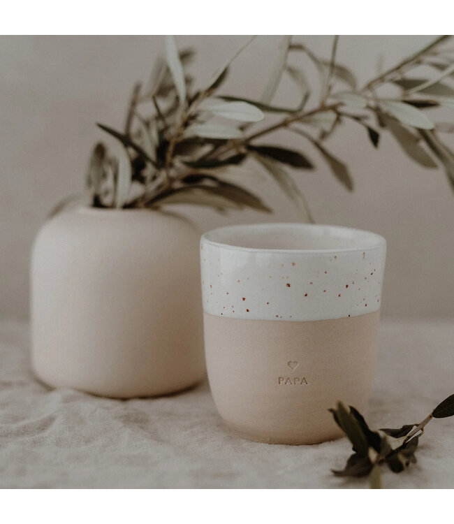 Eulenschnitt Becher Papa Steingut spülmaschinenfest