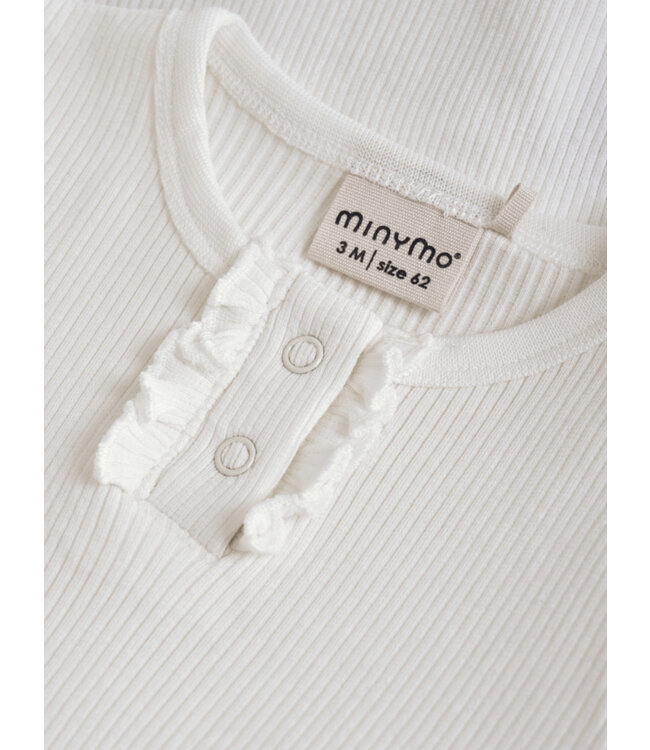 Minymo Body kurzarm Tencelmix pristine/weiss