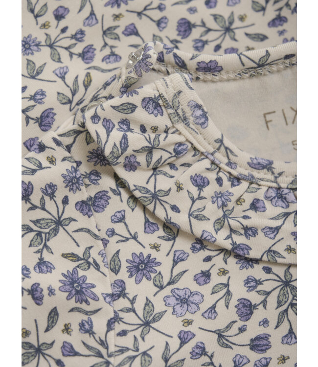 Fixoni Body kurzarm Bambusviskose geblumt - tapioca