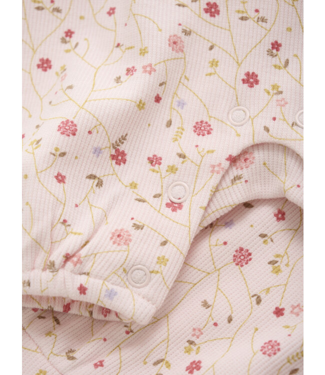 Minymo Strampler kurzarm Bambusmix geblumt pink dogwood