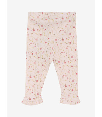 Minymo Leggings Bambusmix geblumt mit Rüschen  pink dogwood