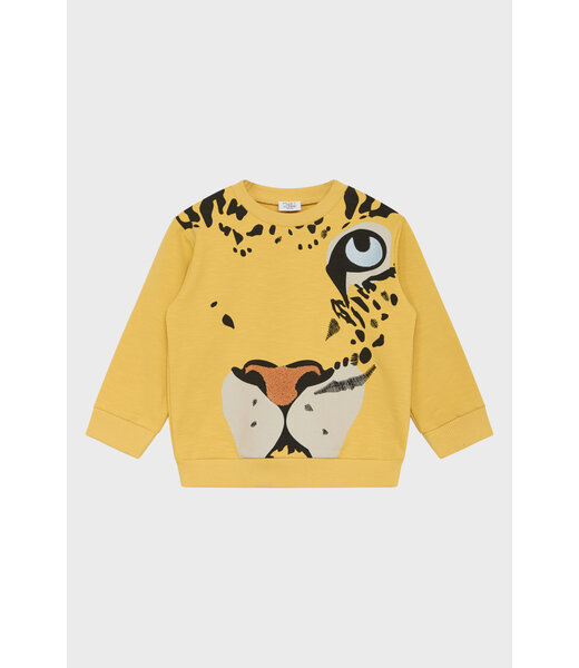 Hust and Claire Sweatshirt langarm Tiger Biobaumwolle ochre