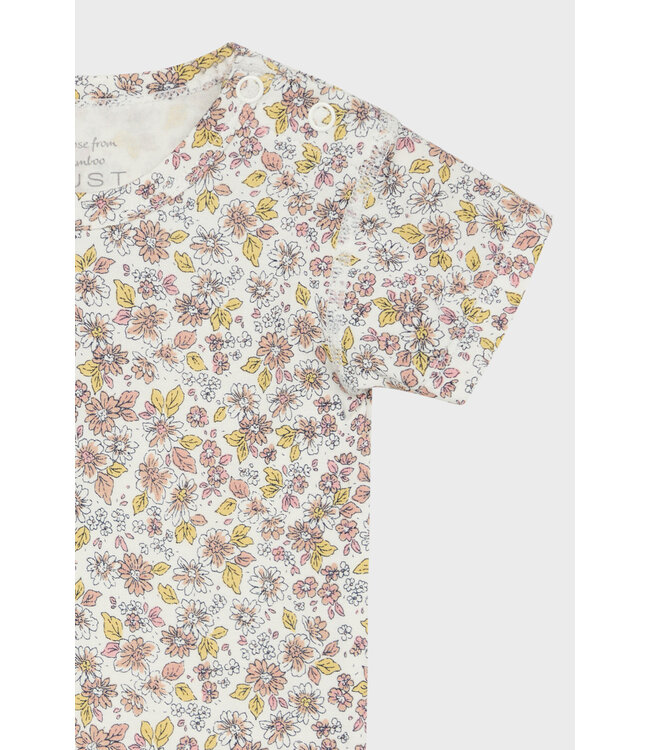 Hust and Claire Bue Body kurzarm - Blümchen Bambusviskose ivory