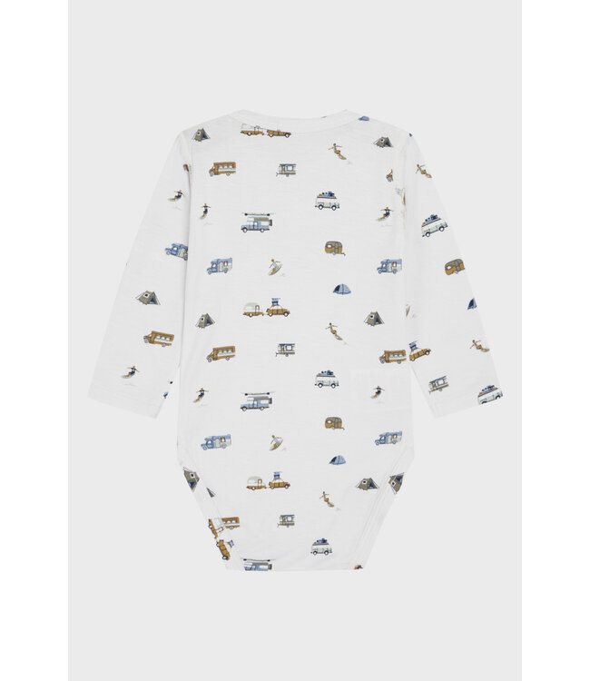 Hust and Claire Buller Body langarm - Camping Bambusviskose white sand