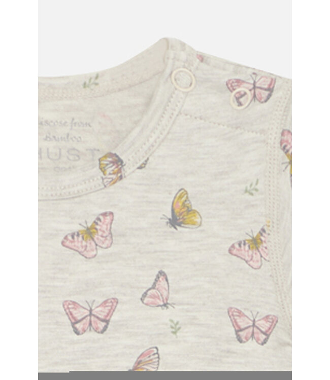 Hust and Claire Bue Body kurzarm Schmetterling Bambusviskose shell
