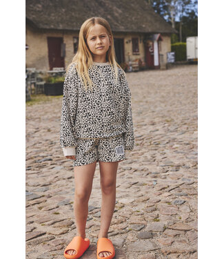 Hust and Claire Sweatshirt langarm Saja - Leopardenprint Biobaumwolle  - licorice