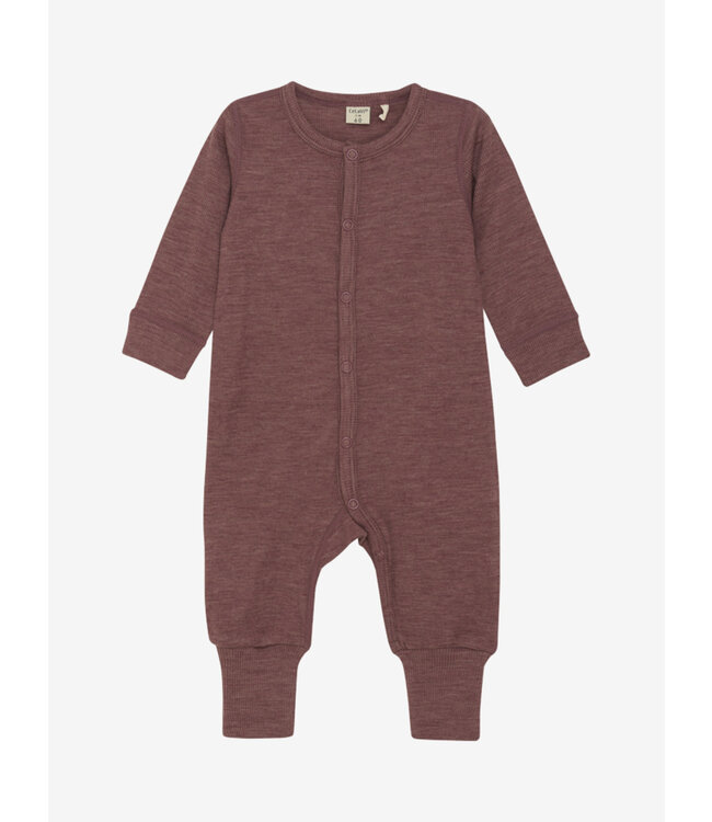 CeLaVi Pyjama Merinowolle gerippt - wild ginger melange