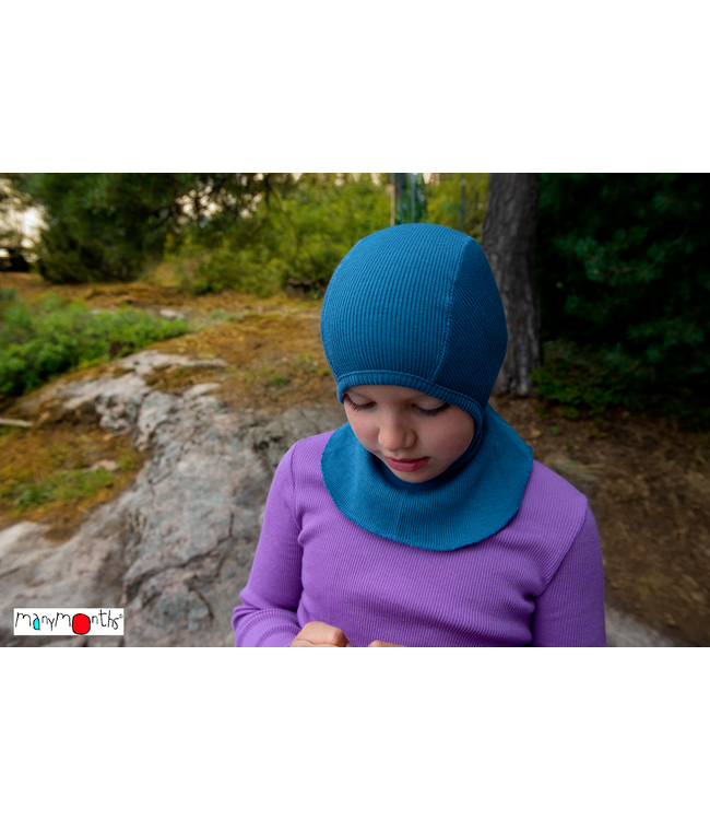 Manymonths Woll-Elefantenmütze - Schlupfmütze  Merino classic blue