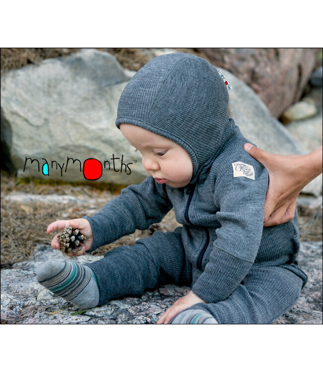 Manymonths Woll-Elefantenmütze - Schlupfmütze  Merino classic blue