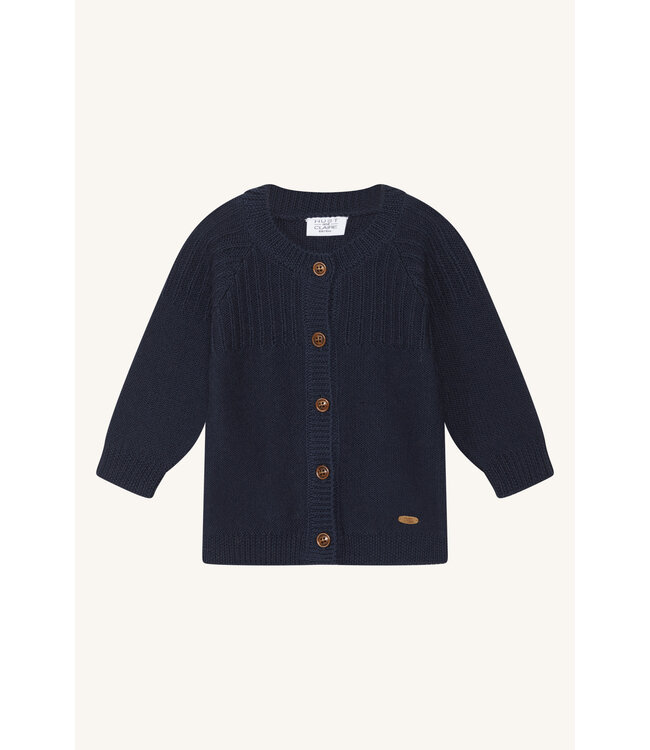 Hust and Claire Cardigan Curi Merinowolle more navy