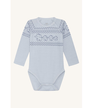 Hust and Claire Body Bosti langarm Merinowolle Elefanten cloud blue