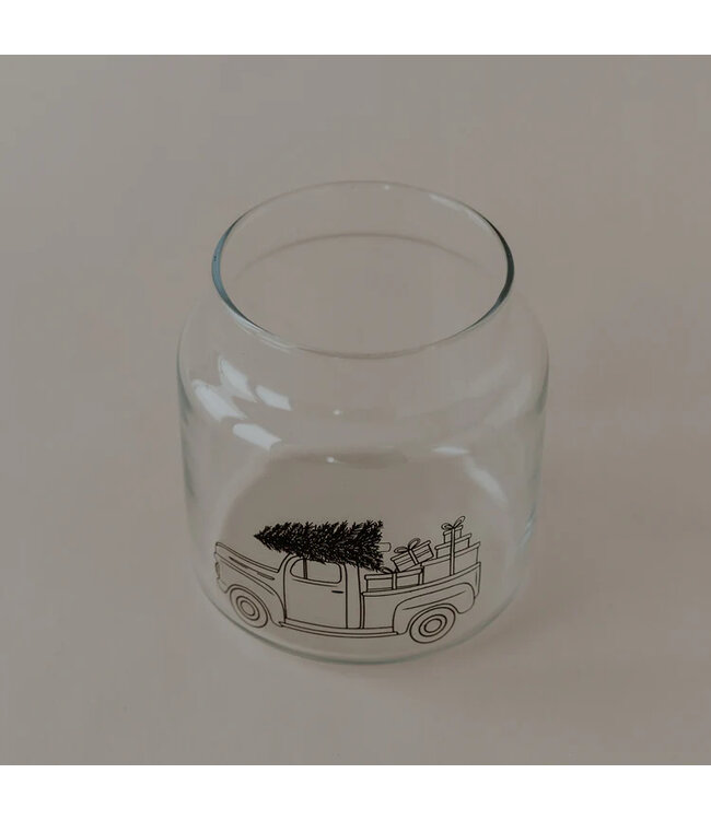 Eulenschnitt Vase aus Glas mittel Weihnachtsauto