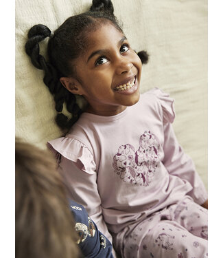 Minymo Pyjamaset Einhorn mit Herz Biobaumwolle dawn pink