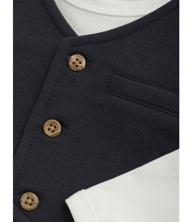 Minymo Body mit Gilet festlich Biobaumwolle snow white