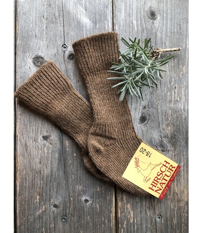 Hirsch Natur Kamelhaarsocke Kinder naturbraun