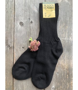 Hirsch Natur Socke Erwachsene Schurwolle/Alpaka schwarz