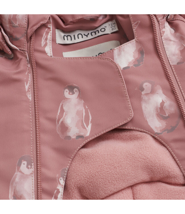 Minymo Schneeanzug Pinguin dusty rose