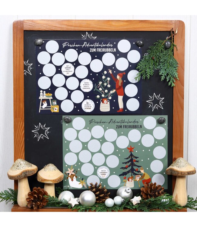 Papierdrachen  Adventskalender zum Freirubbeln – Aufgaben zu Zweit