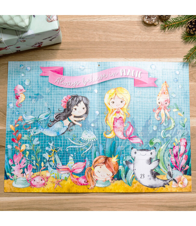 Papierdrachen Tattoo-Adventskalender – Meerjungfrau