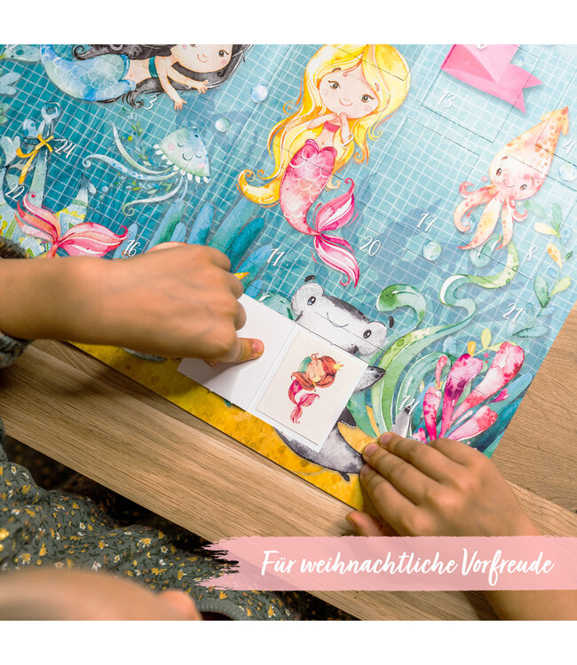 Papierdrachen Tattoo-Adventskalender – Meerjungfrau
