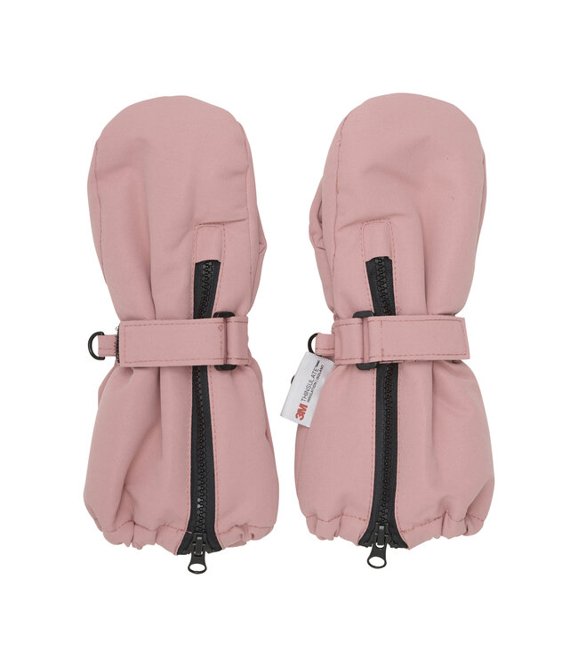 Minymo Fäustlinge mit Daumen und Klettverschluss - dusty rose