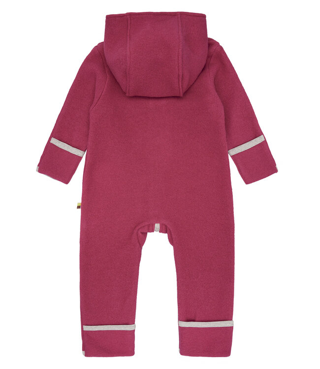 Loud and Proud Overall Wollfleece mit Eulen pink