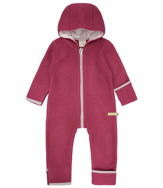 Loud and Proud Wollfleece-Overall Biowolle pink mit Eulen