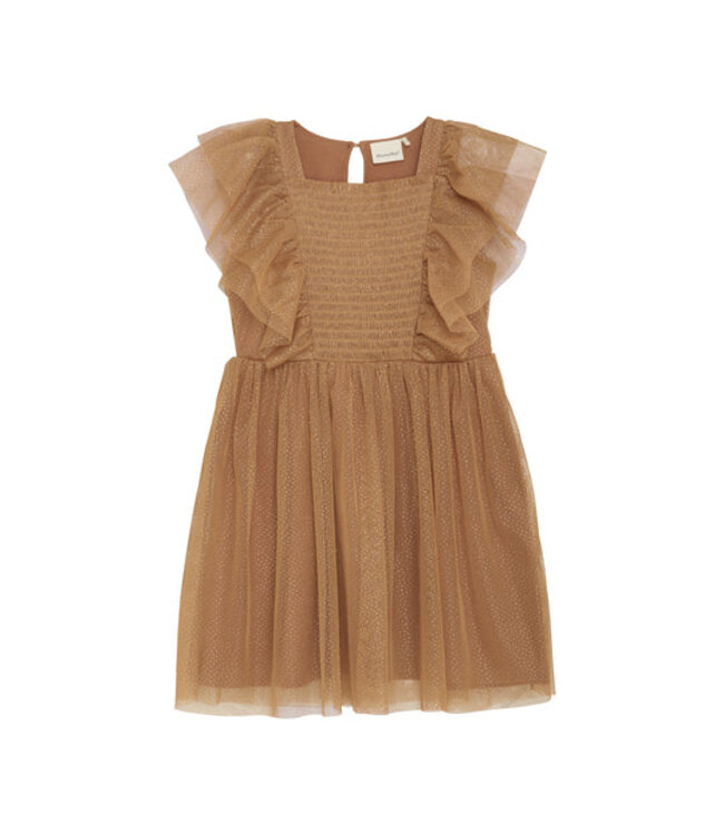 Minymo Tüllkleid Gold mit Glitzer