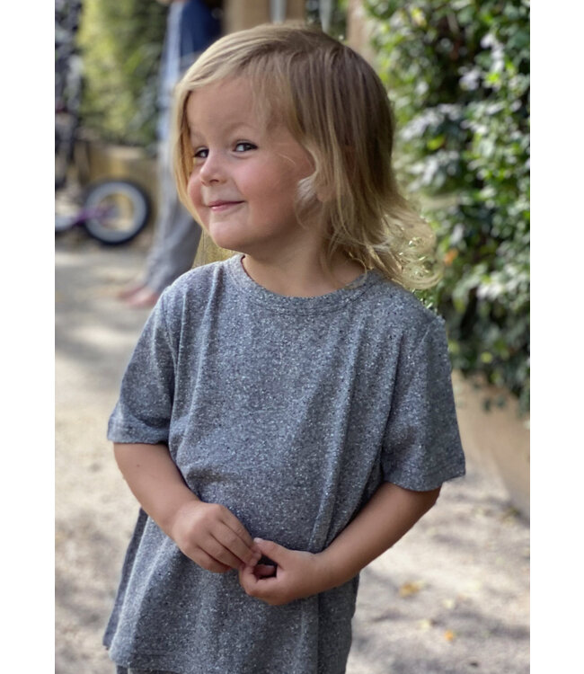 Alkena Kinder T-Shirt kurzarm Bio Bouretteseide grau-melange