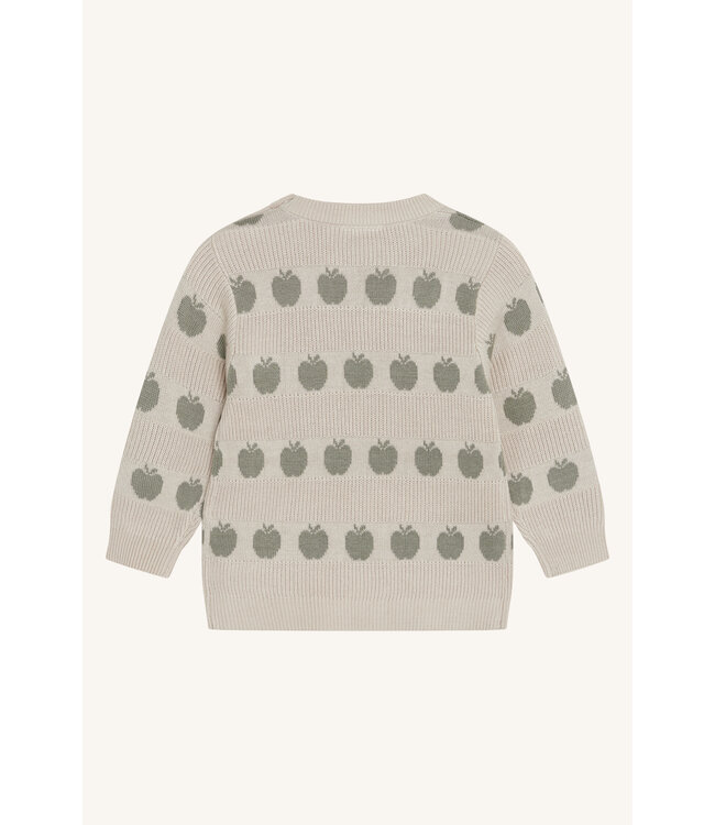 Hust and Claire Pos Pullover Äpfel - Bambusviskose/Baumwolle beige/grün