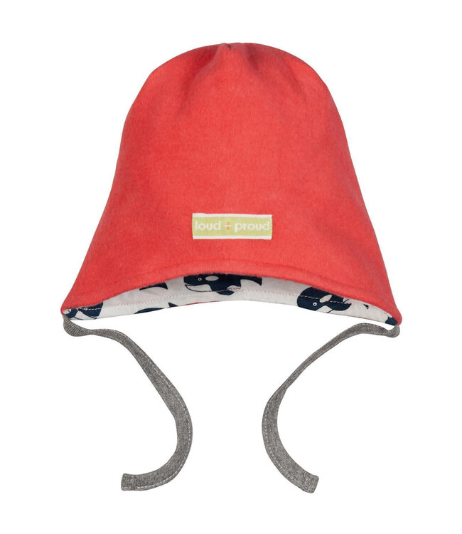 Loud and Proud Wendemütze Baumwoll-Fleece Wal - melon