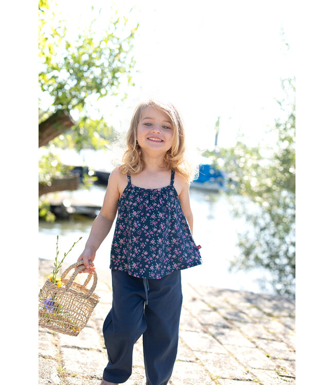 Enfant Terrible Musselin Trägertop mit Miniblümchendruck in midnight-dark magenta