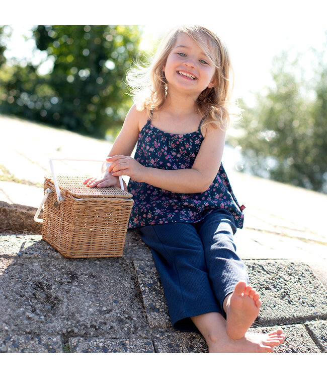 Enfant Terrible Musselin Trägertop mit Miniblümchendruck in midnight-dark magenta