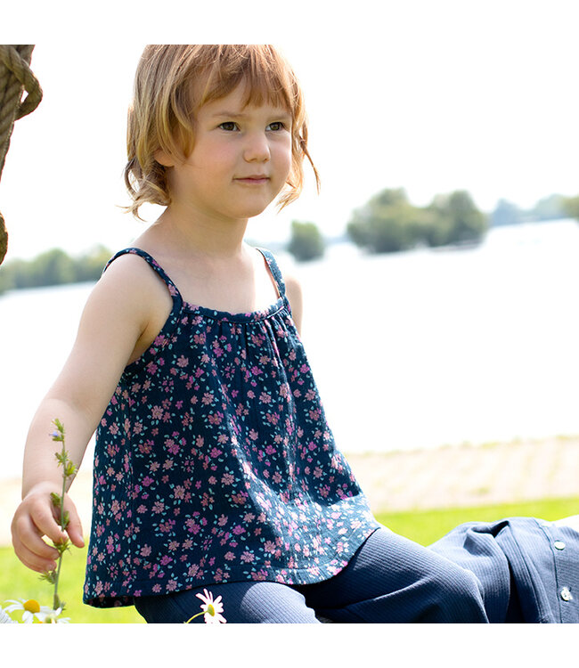 Enfant Terrible Musselin Trägertop mit Miniblümchendruck in midnight-dark magenta
