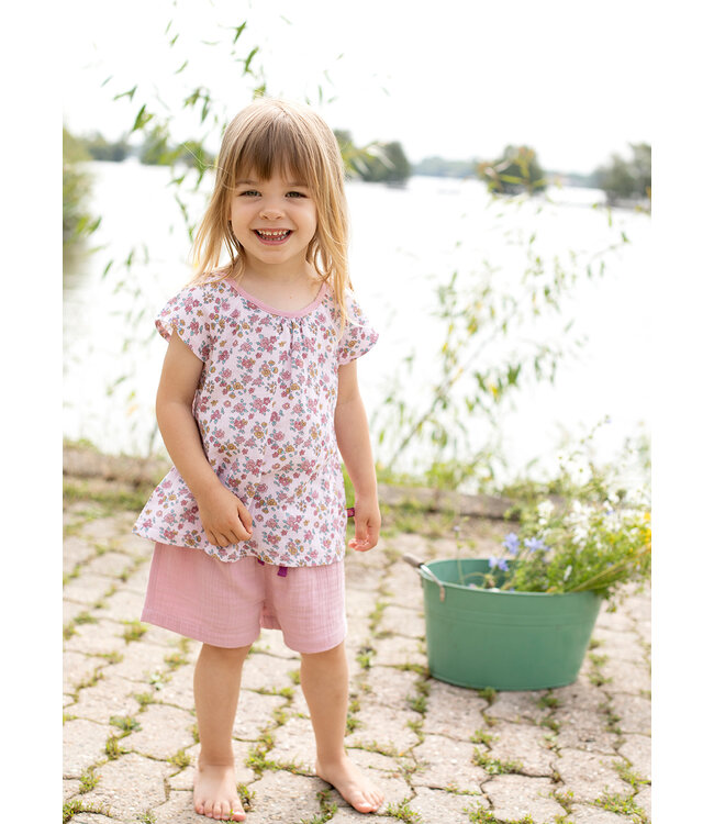 Enfant Terrible Musselin Top mit Miniblümchendruck in light rose-ochre