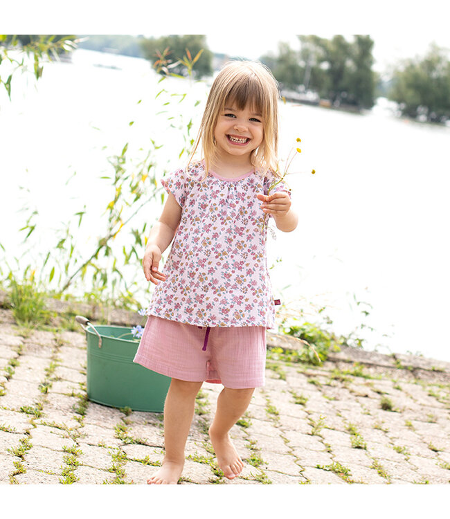 Enfant Terrible Musselin Bluse mit Miniblümchendruck in light rose-ochre